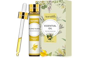 Aoruilia 10ml Ylang Ylang Essential Oils, 100% Pure Natural Ylang-Ylang Oils Floral Essential Oil for Diffusers for Home, Aromatherapy, Sleep, Relax, Skin Care, Candle & Perfume Making