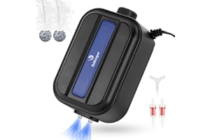 ‎FISHKEEPER fishkeeper Aquarium Luftpumpe Extrem Leise, Sauerstoffpumpe Aquarium und Zubehör Sprudelstein, 2,5W/5W/8W Starke Luftpumpen für 1-570L Aquarien