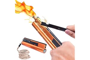 YEXATI Flint and Steel Fire Starter Kit 7-in-1 XXL XL Ferro Rod Fire Steel Bushcraft Equipment, Portable Survival Magnesium Kit with 90cm Waterproof Wick Rope,Multi Tool Scraper, Compass for Camping Hiking
