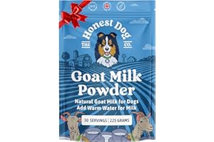 THE HONEST DOG CO Honest Dog Co. Goats Milk Powder for Dogs (225 Grams, 30 servings) - Rich in Protein and Calcium- For Puppies and Adults - Powdered Goats Milk - Made in the UK