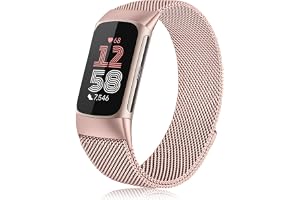 Mugust Armband för Fitbit Charge 6 för kvinnor och män, rostfritt stål mesh metall ersättningsarmband för Fitbit Charge 6 arm