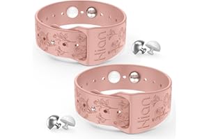 HION 1 Paar Armbänder zur Linderung von Bewegungskrankheiten, Reise-Akupressur-Armbänder, Übelkeit, Linderung von Morgenkrankheit, Meereskrankheit, Reisen, Autokrankheit（Rosen, Sonnenblumen, Pink）