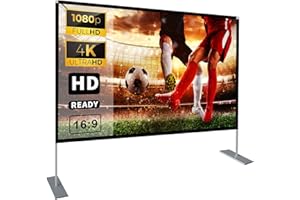 HOIN Projector Screen with Stand 100 inch 16:9 HD 4K Outdoor Indoor Projection Screen for Home Theater 3D Fast-Folding Projector Screen with Stand Legs and Carry Bag Projection Movie Wrinkle-Free