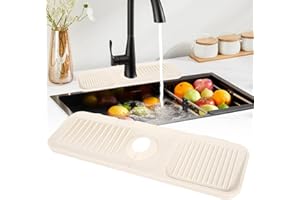 HFDONGL Kran do zlewozmywaka, mata do ociekania do zlewozmywaka, silikonowa mata do ociekania, kran do umywalki, ochrona przed pryskaniem, do kuchni i łazienki, ochrona blatu roboczego