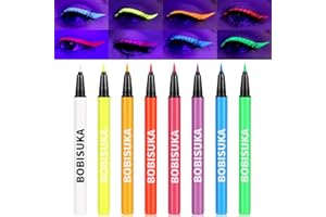 BOBISUKA UV Eyeliner Set 8 Colori Waterproof, Eyeliner Liquido Ricco, A Prova di Sbavature, A Lunga Durata, Altamente Pigmentato