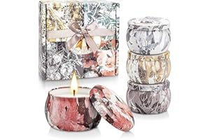 Yinuo Mirror Scented Candles Gift Set, Soy Wax 4.4 oz Tin Candles Gift for Women Host with Strongly Fragrance for Relax 4 Pack