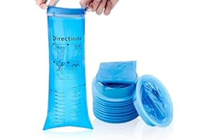 TONJIN Vomit Bags Disposable Barf Bags 10Pack,1000ml Blue High Density Emesis Bags with Snap,Perfect for Morning Sickness,Kids,Pregnant Woman,Car Motion Sickness，Airsick.etc