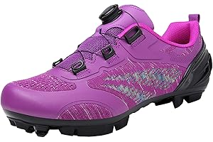 PENXZT Zapatillas de Ciclismo MTB para Mujer Zapatillas de Ciclismo Compatible con Calas SPD y Pedal de Bloqueo con Cordón Rápido Zapatillas de Ciclismo al Aire Libre