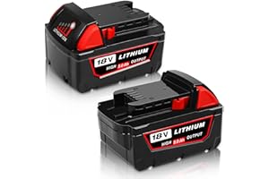 TOPBATT 2Pack 18V 5.0Ah Compatible for Milwaukee Battery 18V M18B5 48-11-1850 48-11-1852 48-11-1820 48-11-1828 48-11-10 XC Cordless Power Tools