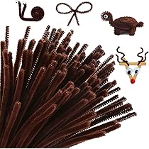Lot De 100 Cure-pipes Marron - Fil Chenille 30cm - Pour Bricolage, Noël, Halloween, Décorations Enfants