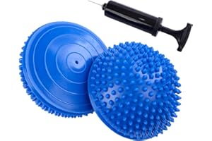CampTeck Cuscino Equilibrio Balance Mezza Sfera Riccio, Balance Pad Cupola con Pompa a Mano - Confezione da 2