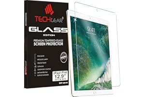 TECHGEAR Folia ochronna na ekran do iPada Pro 12,9 cala 2017/2015 - edycja szklana osłona ekranu z prawdziwego szkła hartowanego kompatybilna tylko z Apple iPad Pro 12,9 cala 2017 i 2015