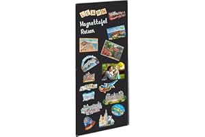 ‎QIYTECNO Magnettafel Schwarz, Große Magnetwand reisen 60x90cm, Pinnwand Magnetisch für Küche, Büro, Kinderzimmer, Zur Unterbringung von Touristenmagnete Notizen und Fotos, Magnetic Board