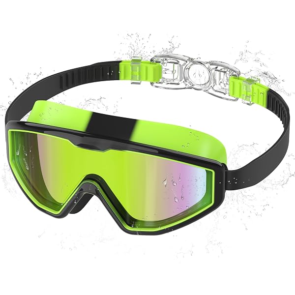 xlwen Lunettes de Natation pour Enfants, 2 pièces Lunette Piscine pour Enfants,Lunettes de Plongée pour Enfants,Vue Panoramique Anti-Buée Pas de Fuite Lunettes Natation,pour La Piscine et La Plage