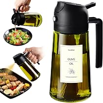 Spray Huile De Cuisine 2-en-1 TrendPlain 470 Ml – Vaporisateur Et Verseur – Bouteille Verte Anti-UV Avec étiquettes – Pour Air Fryer, Salades - 12