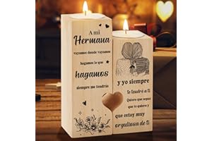 WELSKY Candele-2 (Hermana) Regalos Hermana, Forma del corazón Candelabro, Regalo Hermana Cumpleaños Navidad San Valentin