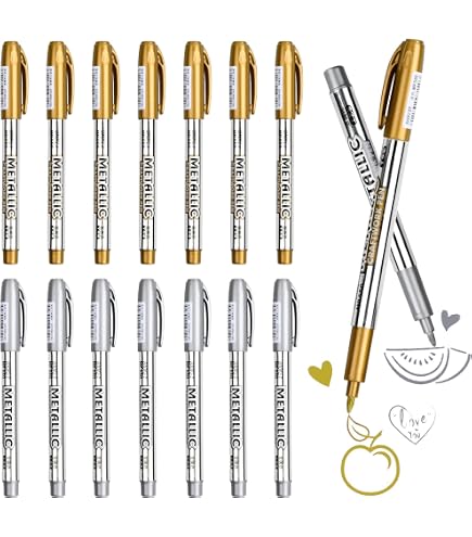 Metallic Marker Stifte – 6er Set (Gold & Silber), Wasserfeste Acrylstifte Für Glas, Stein, Metall, Papier, DIY-Projekte