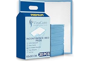 VIRACARE 20 x Premium Incontinence Bed Pads 60x90 cm | Incontinence Bed Sheets | Provides Soft Feel | Disposable Bed Mats for Incontinence | Bed Protectors Kids | Maternity Bed Mats (1 Pack of 20)