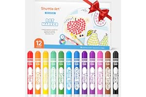 ‎SHUTTLE ART Shuttle Art 12 Farben Dot Markers, Kinderstifte auswaschbar, Bingo Marker, Stempelstifte für Kinder zum Malen & Bingo Painting Set, Bingo Dabber Pen mit ungiftiger Wasserbasis Tinte, Punkt Marker Set