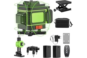 YCOIEE Cross line Niveau Laser, Laser Chantier 16 Lignes Autonivelant de Niveaux, Croix Vert Niveau Laser 360 Autonivelant avec Sac de Protection et Télécommande Intégrée Batterie Rechargeable 2 * 2400 mAh