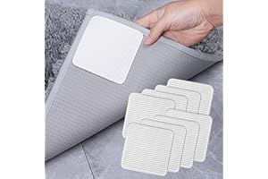 FuKuEn Non Slip Carpet Grippers for Laminate floors Anti Slip Rug Underlay Gripper for Rugs Vacuum Tech Rug Pads Grippers anti curling Carpet Grips on Tile Floor 10 x 10 cm 8 pieces