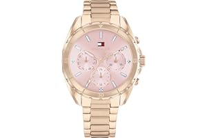 Tommy Hilfiger Analogowy wielofunkcyjny zegarek kwarcowy dla kobiet z goździkiem złota bransoletka ze stali nierdzewnej - 1782784