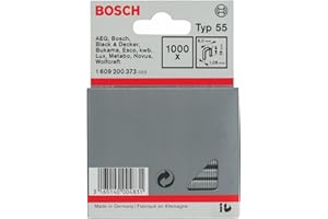 Bosch Professional 1000x Narrow Crown Staple Type 55 (Textiles, Carton, Foil, 6 x 1.08 x 19 mm, Accessories Tacker, Staple Gun)