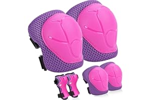 SAMIT Knieschoner Kinder, Protektoren 6 in 1 Set (3-8 Jahre) Kinder Schützer Verstellbare Kinder Schutzausrüstung/Ellenbogen- und Handgelenkschoner Set Ideal für Roller Skateboard Radfahren Inliner…