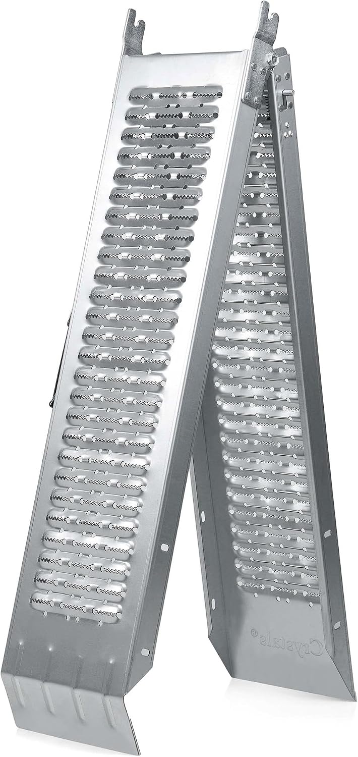 Crystals 200kg Folding Loading Ramp – Heavy‑Duty Alloy Steel Access Ramp for Motorbikes, Mobility Scooters & Trolleys – Compact Portable Foldable Ramps for Easy Transport & Storage