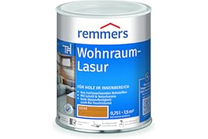 Remmers Wohnraum-Lasur eiche, 0,75 Liter, Holzlasur innen, für Möbel, Böden, Innentüren und Treppen geeignet, mit Abperleffekt