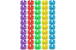 FELLFLYING Numbered Leg Band Tags, Chicken Leg Rings Clip Poultry Thigh Numbered Band Tags, Chicken Identification Legs Bands for Chicken Ducks