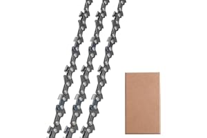 QIAOMIAO 3 Pezzi Catene per motosega da 25 cm 3/8"LP 1,3 mm, 40 Maglie di Trasmissione, Compatibile con Bosch, Black & Decker, Ryobi, Makita e molto altro ancora