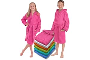 LEBENGOOD - Albornoz Niños Niñas unisex, Infantil - 100% Algodón OEKO-TEX® - 2 Bolsillos, Cinturón, Capucha, Albornoces Felpa muy suave Niño niña, adolescente…