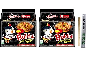 Samyang Hot Chicken Dried Instant Nudeln Ramen Buldak Halal 140g (10er Pack) Enthalten Kostenlose CNMART-Essstäbchen