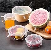Busstier 6 Size Food Protective Silicone Cover Set - Flexible and Reusable Storage Covers