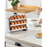 Stile Cucina 30 B&ouml;lmeli Yumurtalık, 3 Katlı Yumurta Saklama Rafı, Beyaz Antrasit, Plastik, 28.4x23x10.2 cm