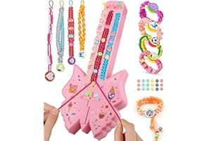 ALLJIA Friendship Bracelet Making Kit for Girls, Arts and Crafts DIY Bracelet Maker Birthday Gifts for Age 7 8 9 10 11 12 Year Old, Travel Activity Set for Kids, More Than 10 Types of Bracelet Can be Made