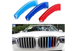 HUAYT M-Color Grille Insert Trims, 1Set(3pcs) Stripe Grille Insert Trims Comaptible for 2011-2017 BMW F25 X3/2014-2017/2018 BMW F26 X4 Center Kidney Grill (7Beams)