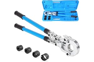 TLSUNNY Pince Sertir Multicouche TH, Mallette Complète avec Pince à Sertir Manuelle, Matrices Φ 16, 20, 26, 32mm, Sertisseuse Multicouche pour Tube PEX/PPR