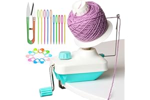 Ruasol Wollwickler, Wollwickler Garnwickler, handbetriebener, einfach zu installierender Garnkuchenwickler-Spinner, Strickgarnrolle mit Garnnadel-Set zum Häkeln, der Helfer für Strickliebhaber