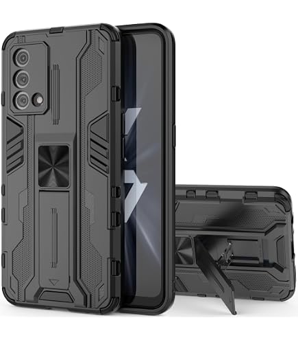 GIOPUEY Cover Compatibile con Realme GT Master Edition, [Doppia Protezione] Morbido TPU & Ditta PC con Staffa, Antiurto Protettiva Custodia, Protector Fotocamera - Bianca