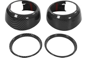 OTUFAN Door Speaker Cover Trim Car Accessories Interior Midrange Audio Panel Carbon Fiber Style Facelift Upgrade Rplacement for MINI Cooper Hatchback F55 F56 F57 2014‑2023