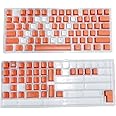 Tobo Double Color Injection Backlit 104keys abs Double Shot keycaps l keyboarde Colorful Transparent Universal Column Keyboard (Orange White Electro) - TD-603KM