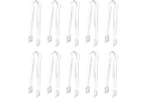 SAVITA 10 Piezas 14,6 x 1,7 cm Pinzas para Servir Buffet, Pinzas Barbacoa, Pinzas Cocina Silicona, Pinzas para Hielo de Plástico Pinzas Pequeñas de Cocina para Buffet Barbacoa Aperitivos Postres