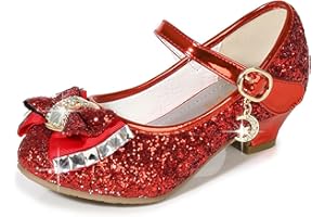 NNJXD Chicas Princesa Brillante Zapatos Cosplay Fiesta Baile Tacones Bajos