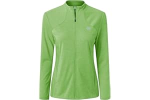 MoFiz Giacca Sportiva Donna Leggera Felpa da Corsa a Manica Lunga Zip Intera Top senza Cappuccio con Tasche