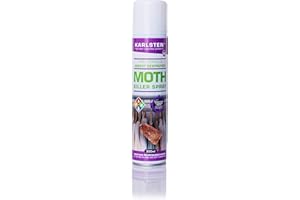 Karlsten Moth Killer Aerosol – High Strength Clothes & Carpet Moth Treatment – Rapid Elimination for Wardrobes, Drawers & Fabrics – Effective Fabric Pest Control – 300ML