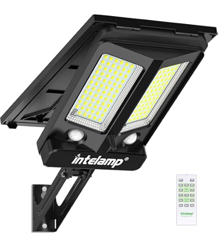 UME Luci Solari Da Esterno Con Sensore Di Movimento, 302 LED, 3000 Lm, IP65, 3 Teste Regolabili A 270° - 3