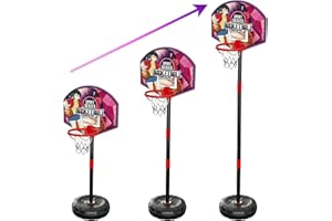 XWIN SPORTSERIES Xwin Junior Adjustable Basketball Hoop & Ball Indoor Outdoor Play Set, Adjustable Height Backboard for Kids Portable Learning Games for Children Basketball Goals