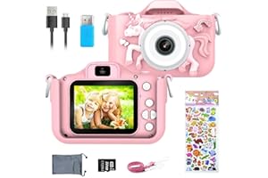 Macchina Fotografica Bambini, ERAY Fotocamera Bambini 20MP/ 1080P HD, Schermo IPS da 2 Pollici/Scheda TF da 32GB/ Zoom 8X/ Spegnimento Automatico/Modalità Multiple, Un buon regalo per 3-10 anni